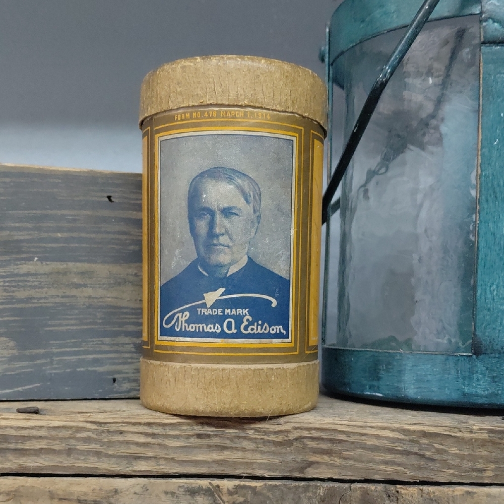 Thomas A Edison Vintage Cylinder Record Box